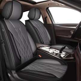 Unbranded Car 5 Seat Cover Front Rear Faux Leather Seat Pad For Hyundai Santa Fe 2009-2018