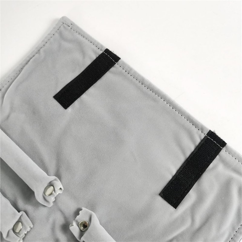 SCIKHEFT Portable Jewelry Roll Secure Ring Pouch Foldable Rings Case