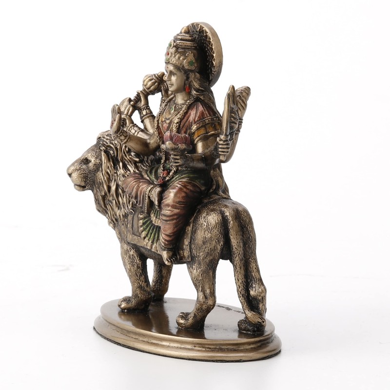 Veronese Design 3 3/4" Hindu Goddess Durga Riding on Lion