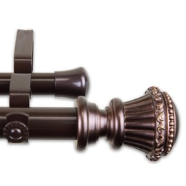 Rod Desyne 1" Chance Double Curtain Rod, 48-84 inch, Bronze