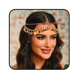 CLOACE Gold Sequin Head Chain Boho Tassel Headpiece Hair Chains Festival Costume Hair Accessories for Women