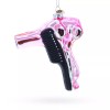 BESTPYSANKY Pink Hairdryer with Scissors and Comb Glass Christmas Ornament