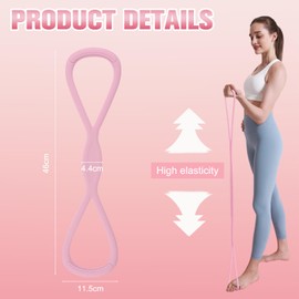 Victoriousact Resistance Bands, Figure 8 Exercise Bands for Women Men, Yoga Gym Resistance Band for Working Out, with Handles for Glutes, Back, Fullbody Yoga Pulling Rope (Purple)