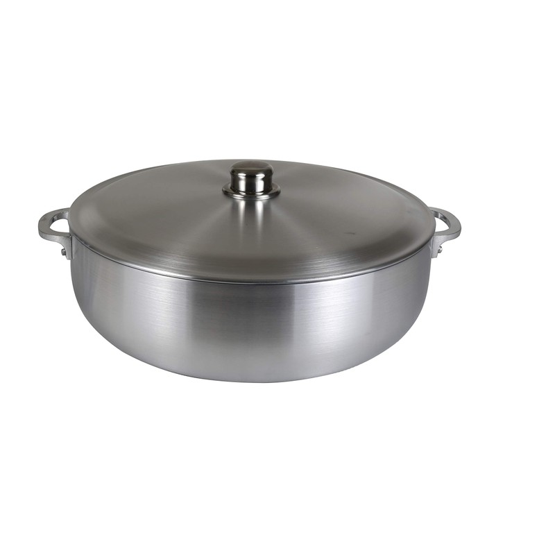 Kitchen Sense Heavy Gauge Polished Aluminum Caldero Dutch Oven Cauldron