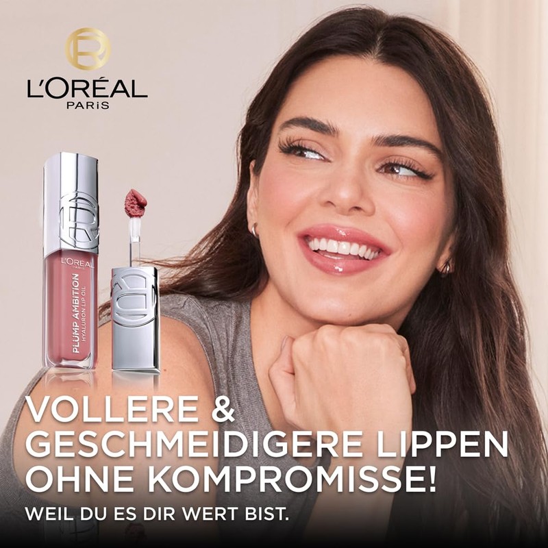 L'Oréal Paris Plump Ambition Lip Oil with Hyaluron, Fuller &