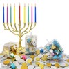 Jumbo Hanukkah Fillable 6.5" Inch Dreidel, Stands Straight on Table,