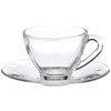 Glass kosumotexi-kappu & Saucers