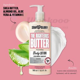 Soap & Glory 100% Original - Soap & Glory Clean On Me Shower Gel /Flake Away Scrub / Righteous Butter Body Lotion / Righteous Butter 300ml / Smoothie Scrub 300ml / Leave Em Scrub 300ml / Yuzu Facial Wash 350ml