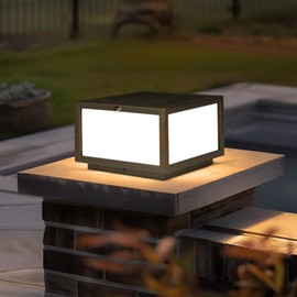 Skyglow Outdoor Solar Lamp Post Cap Light, Stainless Steel LED Lighting, Waterproof IP55 Exterior Column Lights, Luxury Modern Pillar Lights with for Gate, Wall, Deck and Fence Decoration