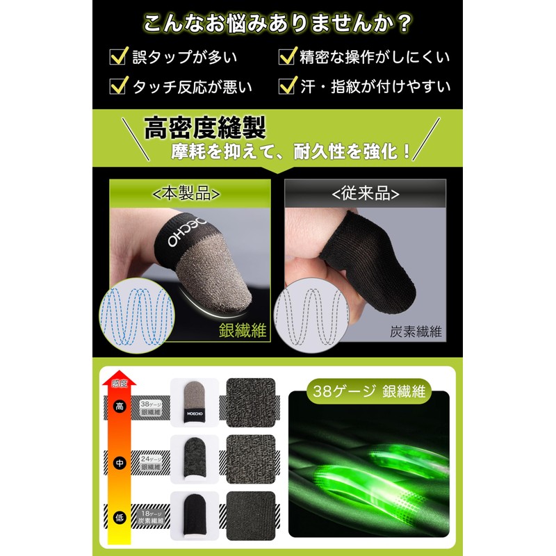 MOECHO Finger Sleeve for Gaming, Finger Sleeve for Game Use