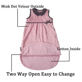 Baby Sleeping Bag Wearable Blanket Sleep Sacks 3-6 Months Infant 9M Sleeveless Newborn Swaddle Girl Transition Sack 0-6 Months Girl Soft Dot Velour Toddler Adjustable Bags Kids Warm 1.8 Tog 4 Season