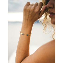 Supcare Bracelets for Women Girls Gold Open Bracelet Birthstone Cubic Zirconia Bangles with Roman Numerals Stainless Steel Bracelet Minimalism Fashion Jewellery for Valentine's Day Anniversary,