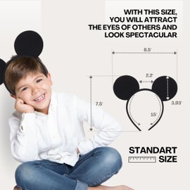 Killer's Instinct Outdoors Mouse Ears Headband, Set of 2 - Costume Headwear for Adults and Kids Plastic and Soft Flannelette, Perfect for Themed Parties and Everyday Wear