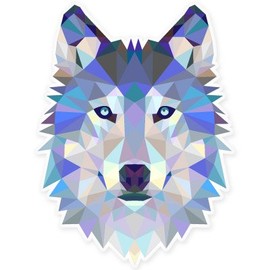 Wolf Modern Art Design Vinyl Sticker - Select Size
