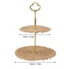 2 Tier Rattan Serving Standing Trays Round Woven Bread Fruit