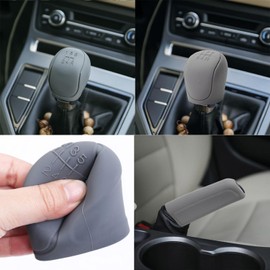 Cubierta de Silicona para Palanca de Cambios de Coche Funda de Freno de Mano Cubierta de Perilla de Cambio Automático, Cubierta Protectora de Freno de Mano Funda para Palanca de Cambios (Gris)