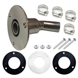 LEQMG Diesel Heater Thru Hull Exhaust Skin,Marine Grade 316 Stainless Steel,Fitting for 24mm Tube Pipe Socket Hardware(Bent)