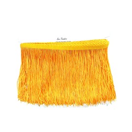 SEW TRENDS 10 Yards of 6" Long Chainette Fringe Thread Yarn Tassel Trim Braid Fringe for Crafts Sewing and Decor-Golden Yellow