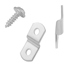 20pcs 1/8 Inch Canvas Offset Clips Frame Tools, Canvas Painting Mounting Clips with 40 6 x 3/8 Inch Screws Picture Framing Fixing Accessories