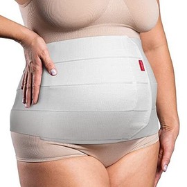 ORTONYX 12" Abdominal Binder Unisex /Postpartum Post-operative Post-surgery wrap - White, XL
