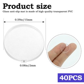 40pcs Glass Table Top Anti Slip Pads Rubber Round Glass Table Top Bumpers Self Adhesive for Glasses Tables Tops, Photo Frame, Furniture,Kitchen 2mm Thickness