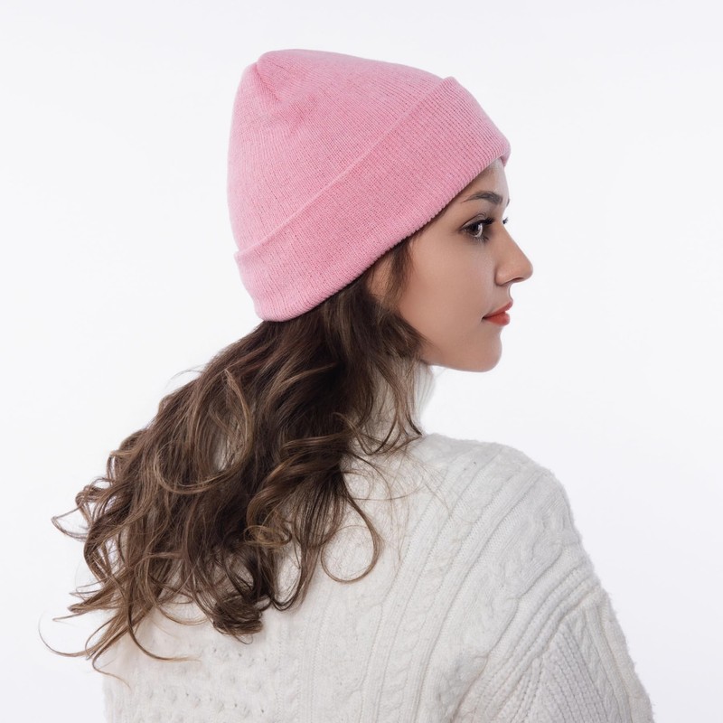 Beanie for Men Women, Unisex Knitted Caps Soft Cuffed Plain