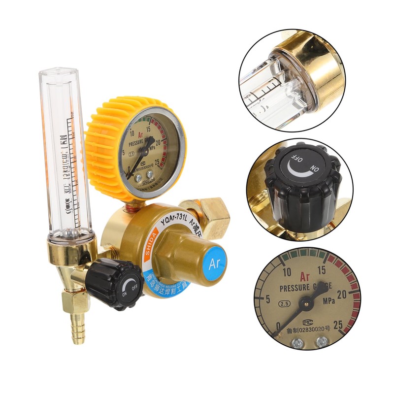 ULTECHNOVO Argon Gas Regulator Pressure Gauge Anti-fall Design for Real