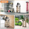TORACK Garden Tool Organizer Stand with Wheels, Rakes Shovels Yard