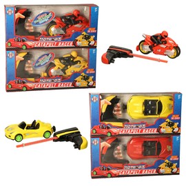 Hotrodz Catapult Racer Toy Car with Launcher, Ages 3+, Yellow and Red Convertible, Collect the Series