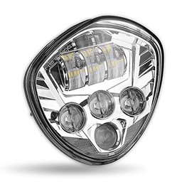 SUNPIE Motorcycle LED Headlights for ictory Cross-Country Motorcycle headlight Assembly for Victory Vegas w/Chrome Bezel Cree Chip and High 60w Low 40w Beam