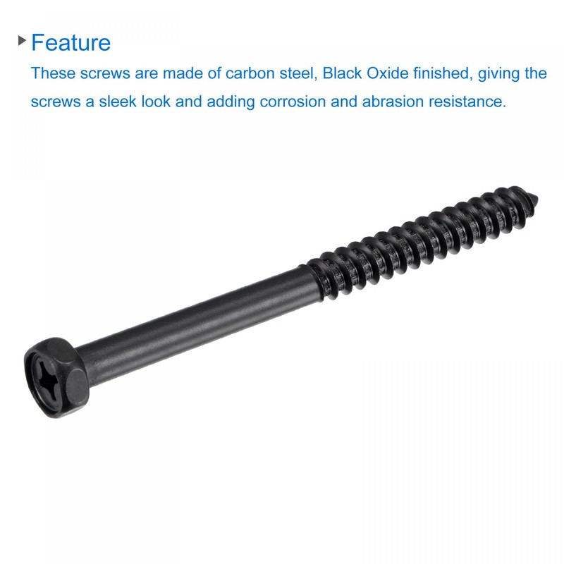 uxcell Hex Lag Screws 5/16" x 3-1/2" Carbon Steel Phillips