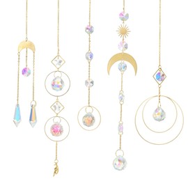PATIKIL Crystal Suncatcher, 1 Set Hanging Colorful Crystals Prism with Chain for Windows Decor Rainbow Patio Garden