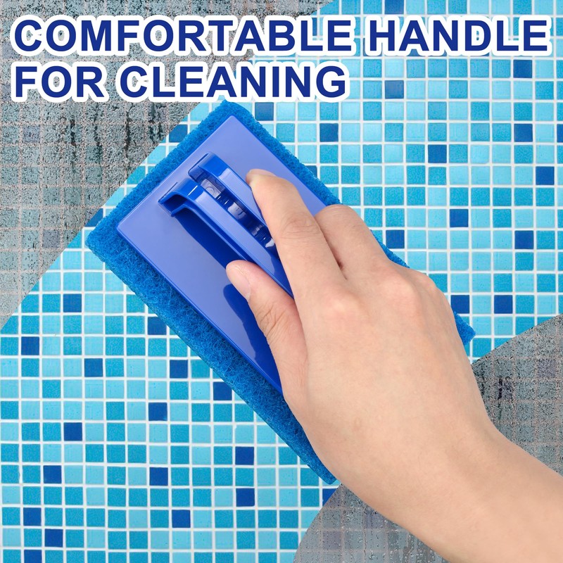 3 Pack Hand-Held Pool Scrub Brush Pool Cleaning Sponge Scrubber