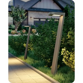 EDISHINE 4 Pack Low Voltage Pathway Lights, 2700K 100LM 5.5W Waterproof Outdoor Landscape Lighting & Accessories, Modern Aluminum Housing Electric LED Sidewalk Lights Wired for Driveway Path Yard