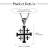 Flongo Men's Jerusalem Cross Chain: Stainless Steel Necklace with Religious