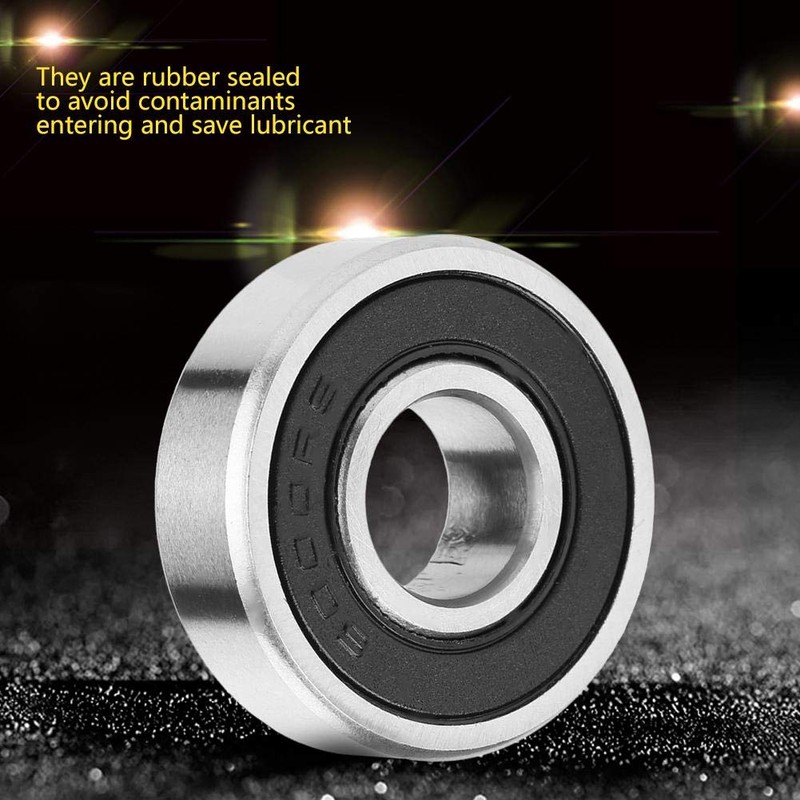 Akozon Ball Bearings 10pcs 6000-2RS Rubber Sealed Deep Groove Ball