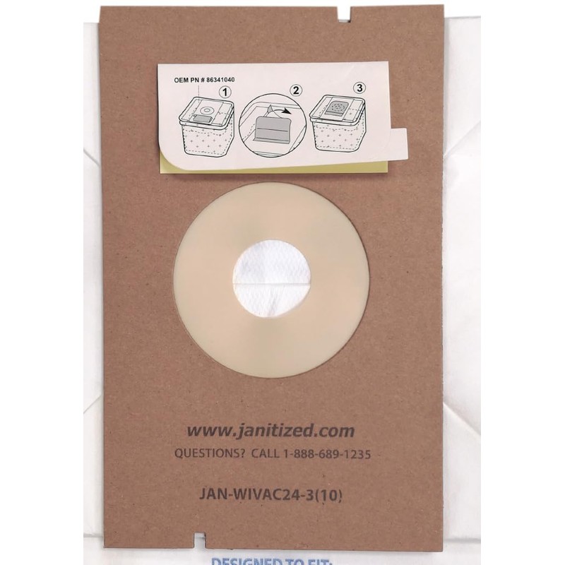 Janitized JAN-WIVAC24-3(10) Premium Replacement Commercial Vacuum Bag for Windsor Chariot