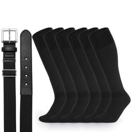 SANSTHS Baseball Socks and Belt for Youth Adult, Softball Socks and Belts for Boy and Gril 3Pairs of Socks & 1 Belt, Black S