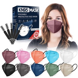 FENFEN KN95 Face Masks Disposable Adults - 50 Pack 5 Layer Protection KN95 Masks Breathable Comfortable Dust Safety Mask Individually Wrapped