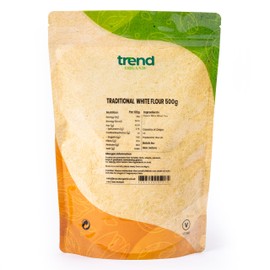 Trend Organic Traditional White Flour | Premium Source of Carbohydrates and Protein | Ideal for Baking Bread, Cakes & Pastries | Certified Organic, Vegan, Non-GMO, No Additives, No Preservatives, 500g