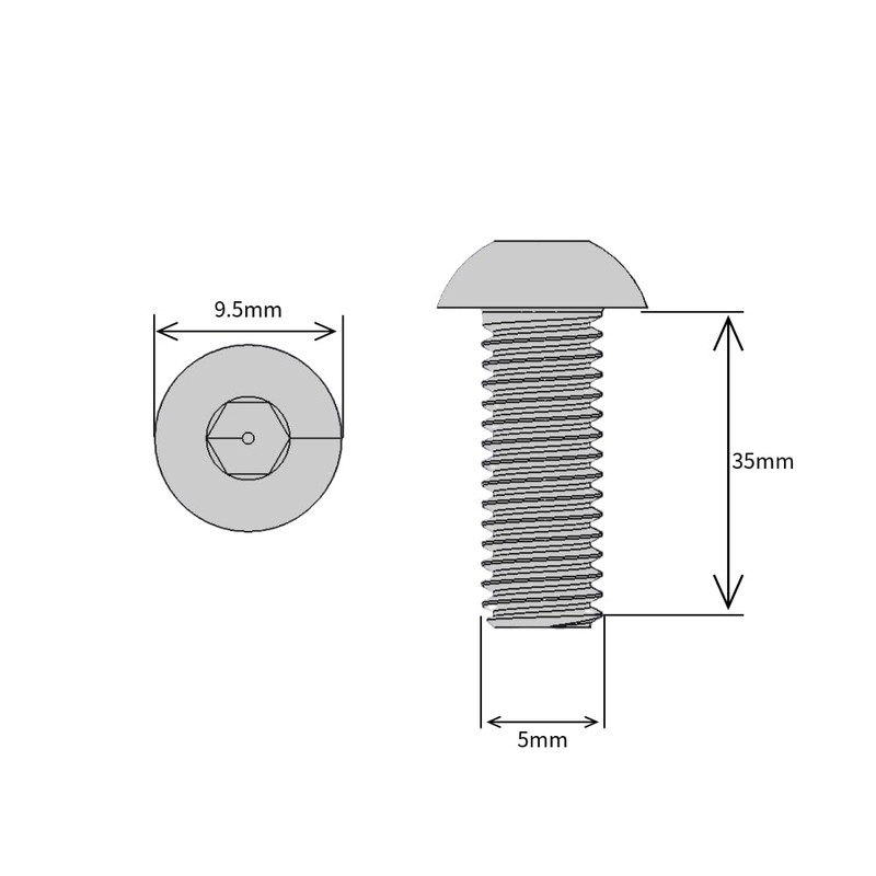 M5 (5mm x 35mm) Hex Socket Button Head Screws -