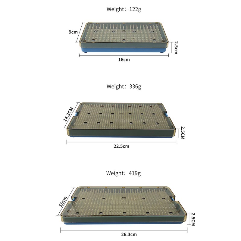 Dental Medical Sterilization Tray Disinfection Case Autoclavable Box Medium Size
