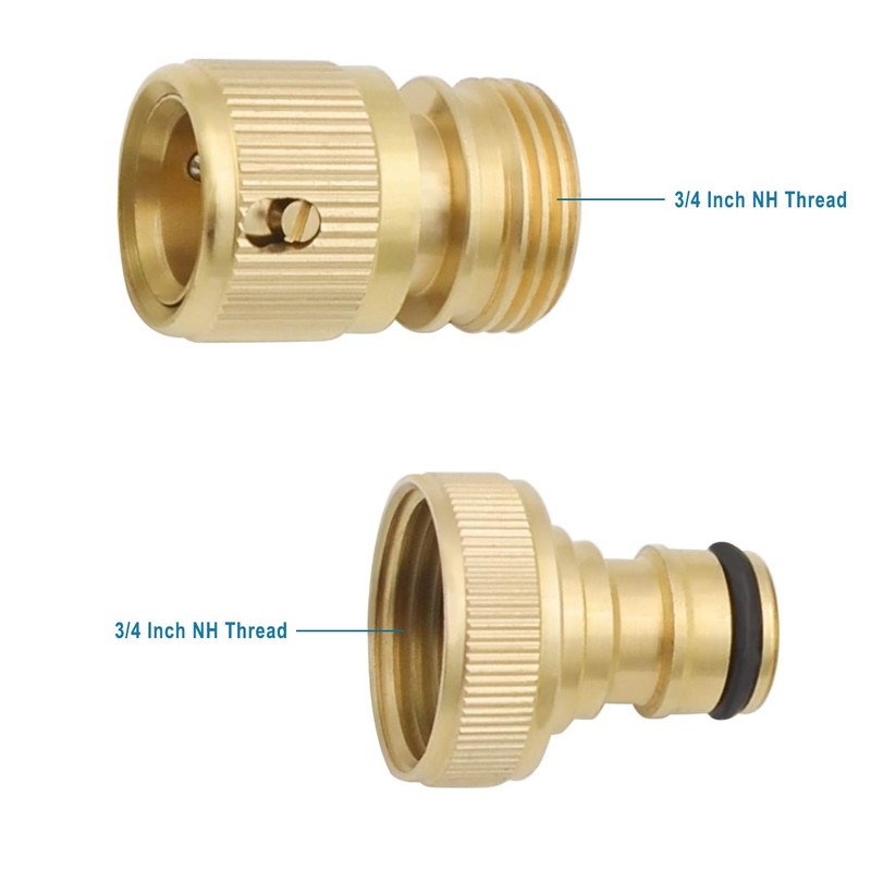 HYDRO MASTER Brass Garden Hose Quick Connector, Solid Brass,3/4 Inch