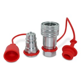 Summit Hydraulics 1/2" Ag ISO 5675 Hydraulic Quick Connect Tractor Couplers, Poppet Pioneer Style ISO 5675 w/Dust Caps
