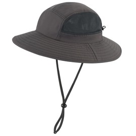 Decentron Outdoor Fishing Sun Hat for Men UPF 50+ Summer Safari Hat Breathable Bucket Hat Dark Grey