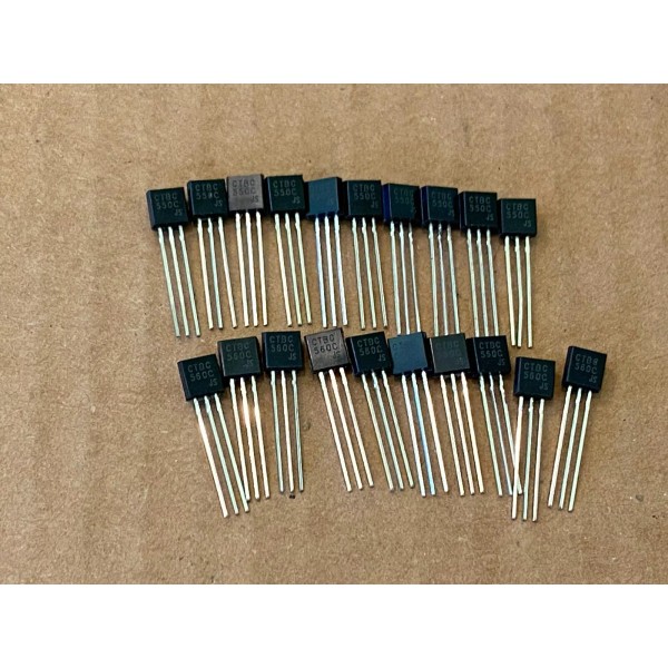 Continental Device of India BC550C + BC560C 10 each Transistors