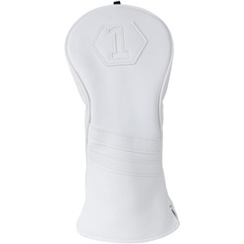 Golf Club Head covers for Driver 460CC DR #1 Elastic Closure All White PU Leather