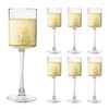 UMEIED 10 Oz Square Champagne Flute Glasses Set of 6, Long Stem Wine Glass for White & Red Wine, Gifts for Wedding Anniversary Housewarming and Party