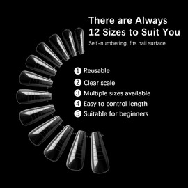 Vnjaoi 120 Pcs Poly Extension Gel Dual Nail Forms and Molds - Ballet Coffin Nail Forms Set for Gel Manicure DIY at Home