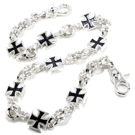 Double K Heavy IRON CROSS Biker Trucker Key Jean Wallet Chain (27.5") Silver NCS95